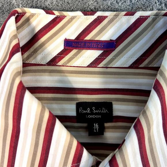 Paul Smith London Vintage Striped Shirt 16/41 Made in Italy Long Sleeve ButtonUp - Picture 3 of 12